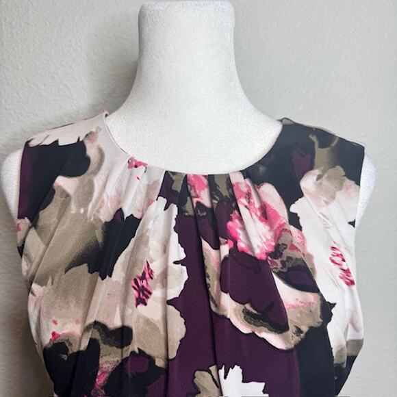 Calvin Klein Sz Small Floral Print Sleeveless Blouse - Picture 2 of 11